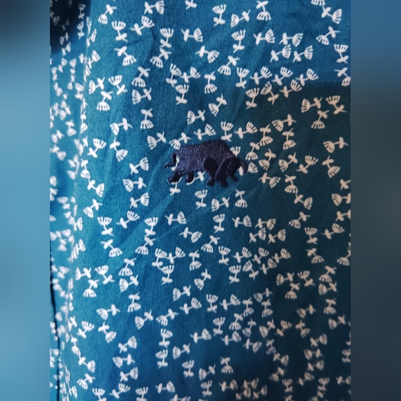 Raging Bull Men's Western Long Sleeve Button Down Peacock Blue Shirt ~ XXL - Picture 4 of 11